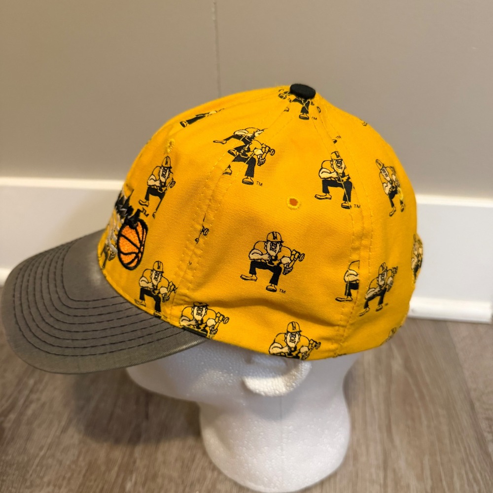 Vintage RARE Purdue Boilermakers Embroidered Yellow Snapback Baseball Cap USA - Picture 3 of 6